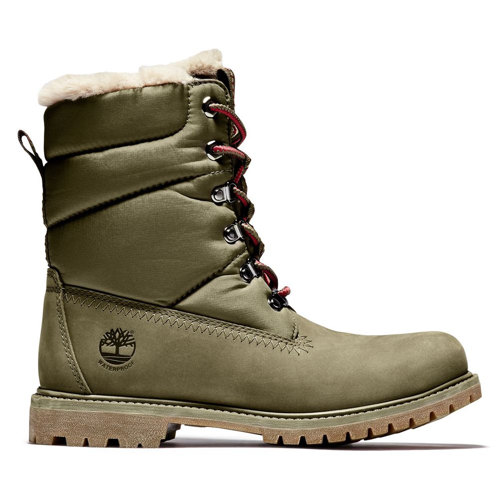 Botas 6-Inch Timberland Argentina Mujer - 6-Inch Premium Leather/Fabric Waterproof - Verde Oliva - D